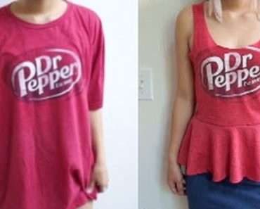 How To Repurpose An Extra Large T-shirt Into A Peplum Top