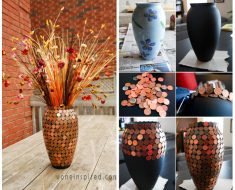 Decorate A Vase With Pennies
