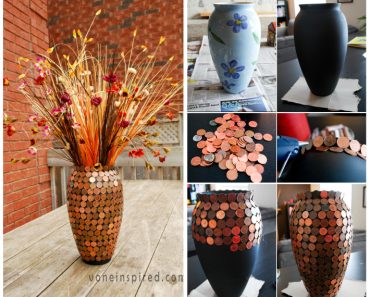 Decorate A Vase With Pennies