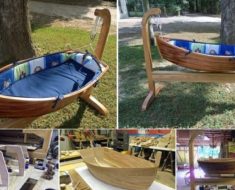 Wooden Boat Baby Cradle