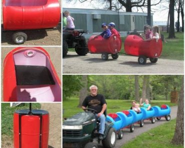 DIY Plastic Barrel Outdoor Train