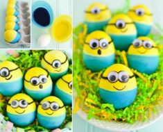DIY Dyed Minion Easter Eggs