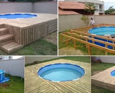 DIY Above Ground Swimming Pool With Pallet Deck