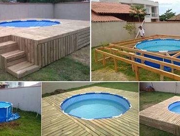 DIY Above Ground Swimming Pool With Pallet Deck