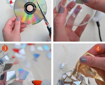 Recycled CD Mosaic Ornaments