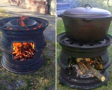 How To Make A Fire Pit BBQ Out of Car Wheels