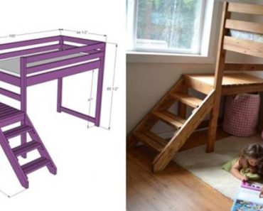 DIY Camp Loft Bed with Stairs