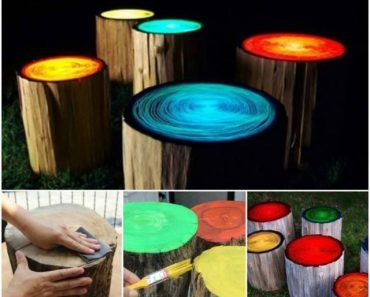 Glow in the Dark Log Campfire Stools